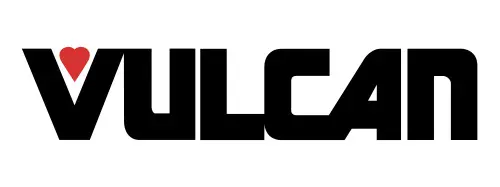 Vulcan logo featuring bold lettering with a heart symbol, representing reliable appliance solutions for laundry repairs and maintenance.
