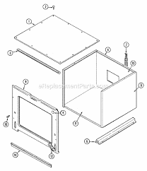 Exploded view diagram of Jenn-Air oven parts, highlighting components for repair and assembly, relevant to troubleshooting and error code solutions.