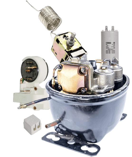 Samsung dishwasher replacement parts including motor, control panel, thermal fuse, and drain pump components.