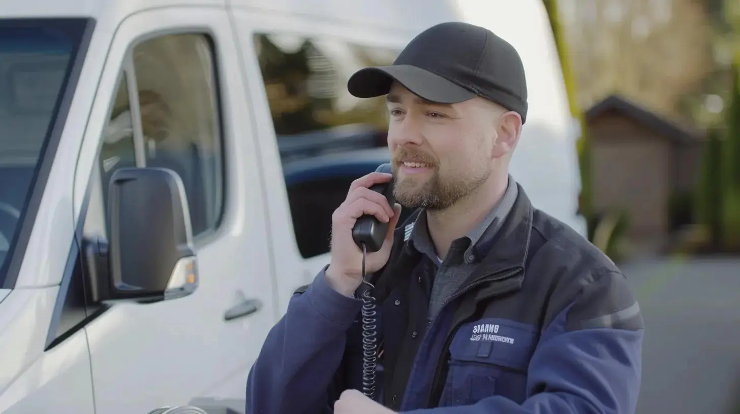 Technician scheduling same-day Samsung appliance repair service over the phone
