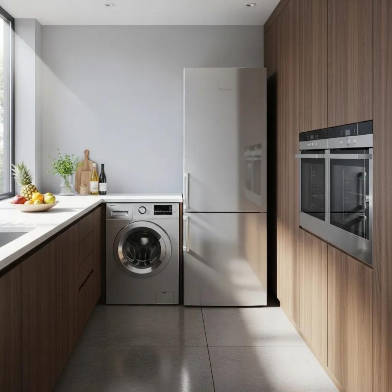 Modern kitchen showcasing essential household appliances for reliable troubleshooting