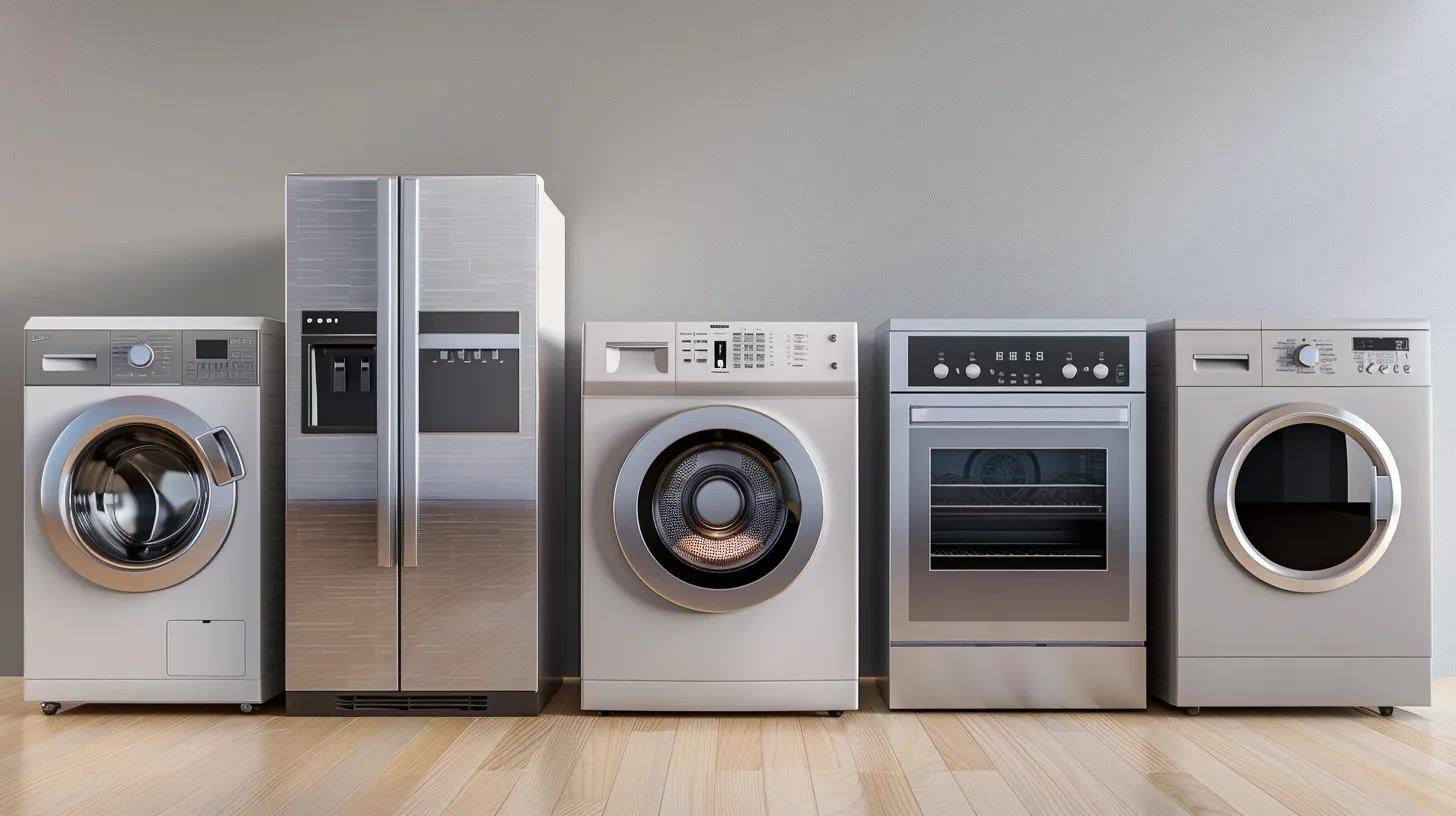 Major household appliances with average lifespans displayed in a visually appealing arrangement